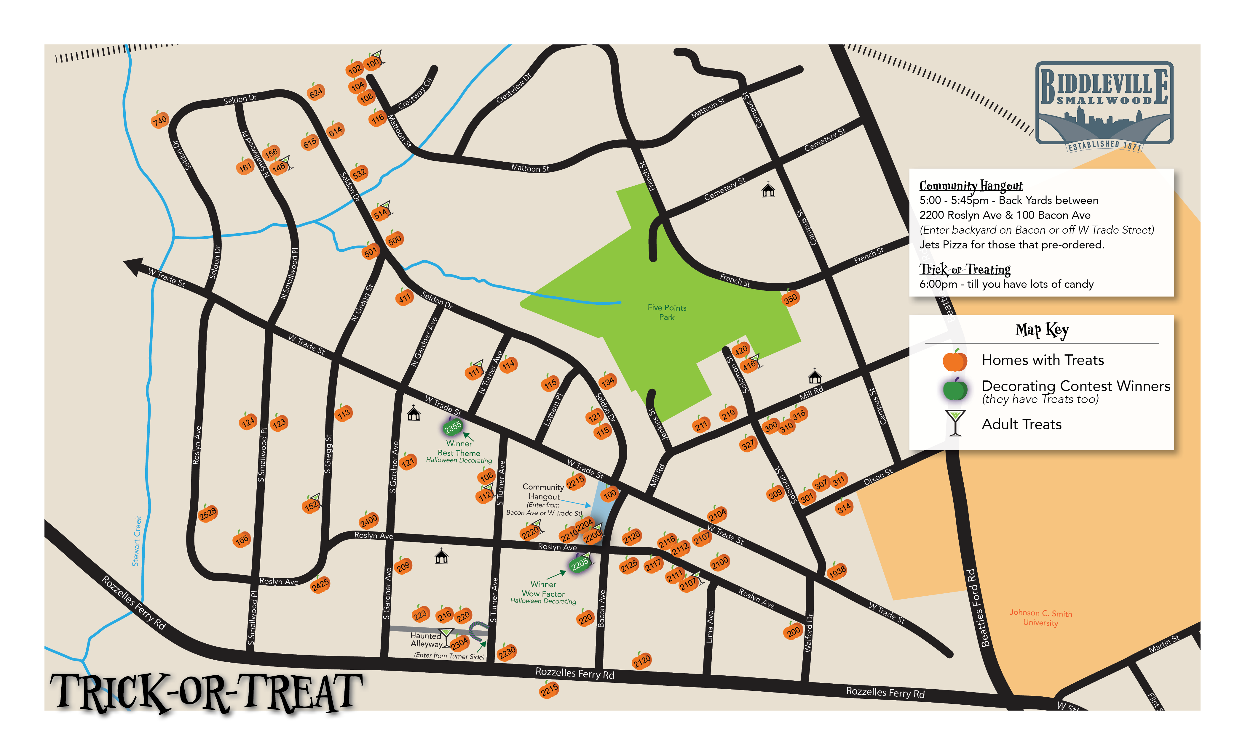 Example Trick-or-Treat Map